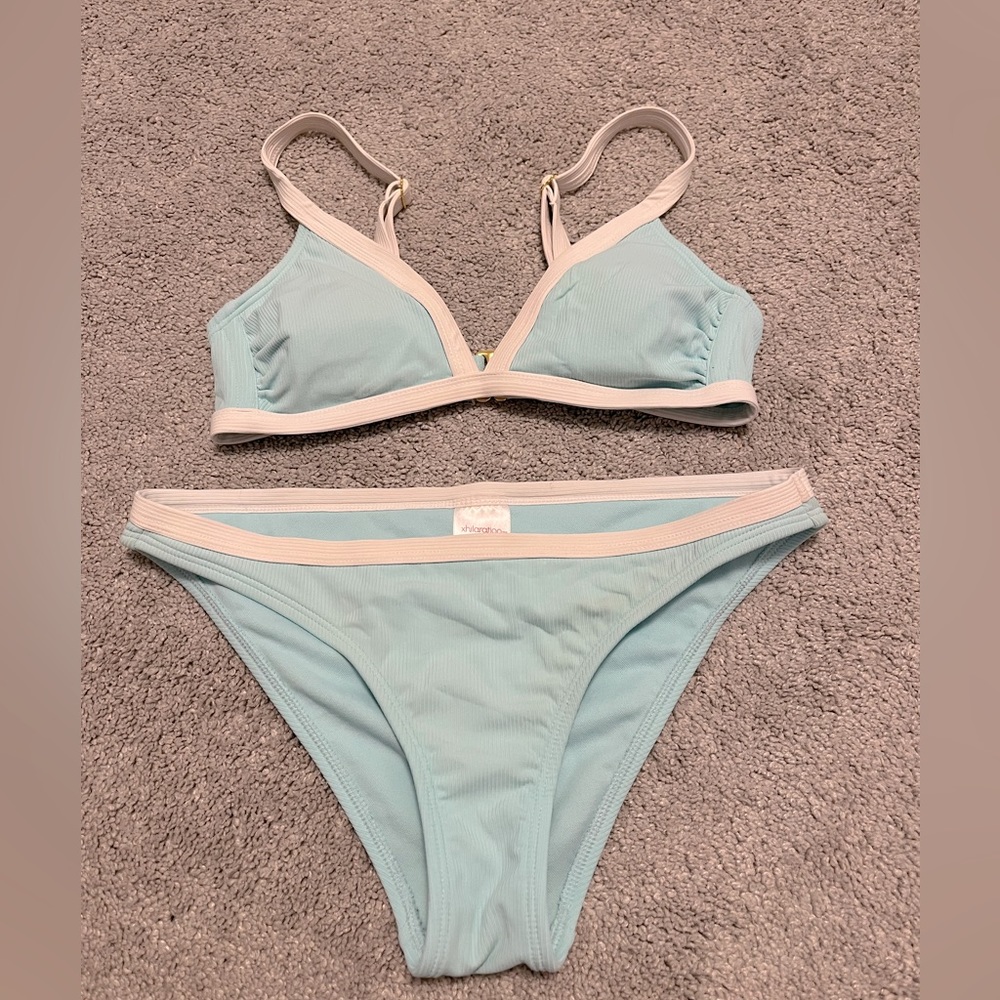 Target Blue and White Ribbed Bikini
